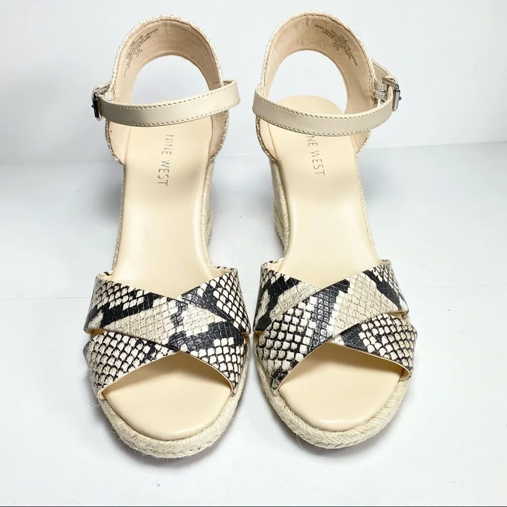 Nine West‎ JoyDyn8 Espadrille Sandals Snake Prints